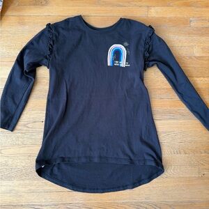 NWOT Tea Collection Black Tunic with Rainbows